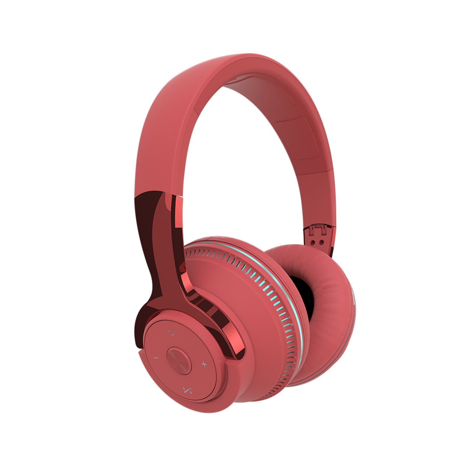 Bluetooth Headphones Over Ear, 80 Hrs Playtime Wireless Headphones with ENC Mic, Deep Bass EQ, Foldable Comfort for Travel, Gym & Commuting, Stocking Stuffers,Red