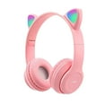 thumbnail image 1 of Bluetooth Headphones Over Ear, Cat Ear Luminous Bluetooth Headset, Cute Cat Ear Bluetooth Headphones with Built-in Mic, Foldable Wireless Headset, for Home Office Cellphone, 1 of 9