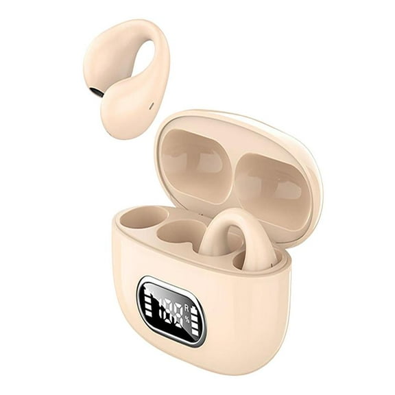 Bluetooth Headphones Ear Clip Type True Wireless Digital Display With Dual Ear Clip Bilateral 5.3 Stereo Charging Compartment Bluetooth Earphones Noise Cancelling Headphones