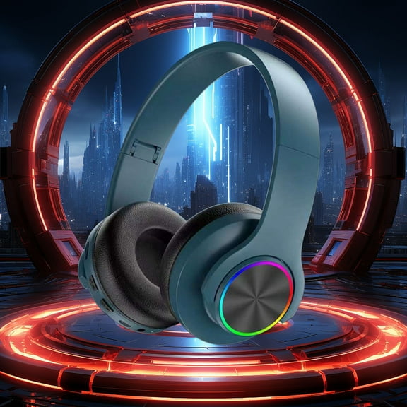 Bluetooth Headphones Over Ear, HiFi Stereo Sound, Intelligent Noise Reduction, Foldable, Long Battery Life 12H, 5.1 Bluetooth, Wired/Wireless, T-card Playback, with Charging Cable