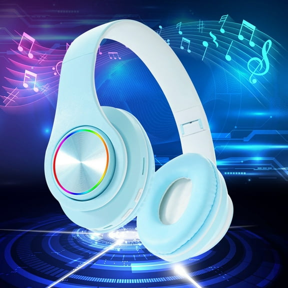 Bluetooth Headphones Hat with LED Light, Retractable Headband, Long Battery Life, Mic for Calls, Gaming Low Latency, MP3 Player and 32G TF Card Support