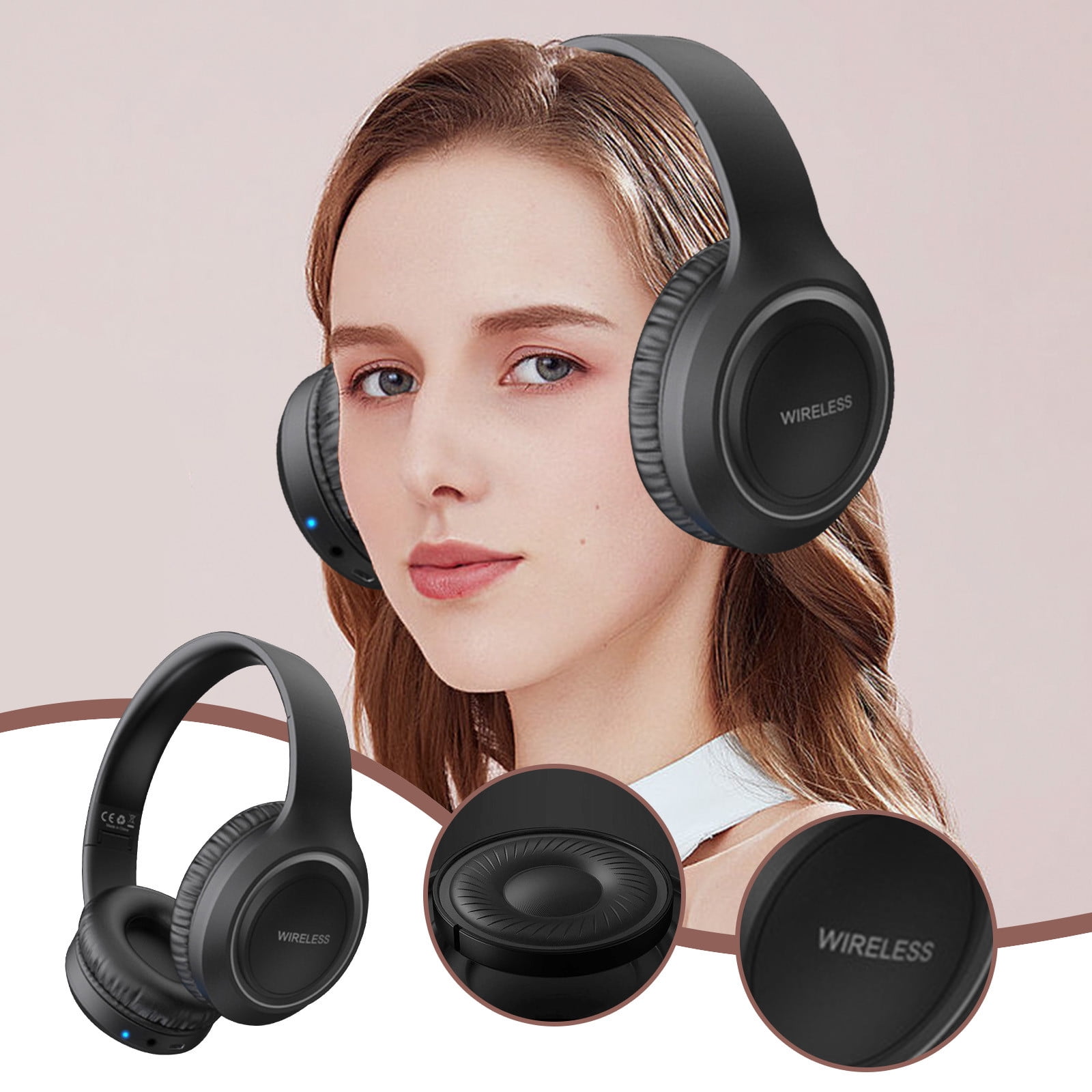 Bluetooth Headphones with Microphone Deep Bass Wireless Headphones Over