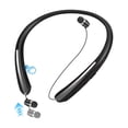 thumbnail image 1 of Retractable Neckband Bluetooth Headphones Wireless Earbuds, Around The Neck Headset with Noise Cancelling Microphone, IPX5 Sweatproof Sports Earphones for iPhone Android (Black), 1 of 9