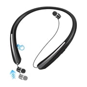 Retractable Neckband Bluetooth Headphones Wireless Earbuds, Around The Neck Headset with Noise Cancelling Microphone, IP