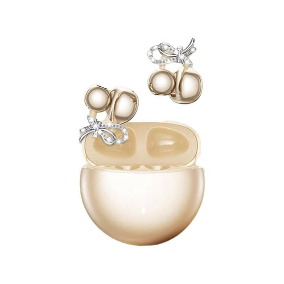 Bluetooth Headphones Open Ear Clip With Bow Decoration Non-In-Ear Life Long Battery Sports Smart Real-time Earbuds