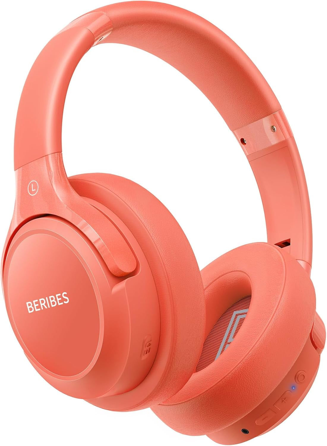 Bluetooth Headphones Over Ear, 65H Playtime and 6 EQ Music Modes Wireless Headphones with Microphone (White)