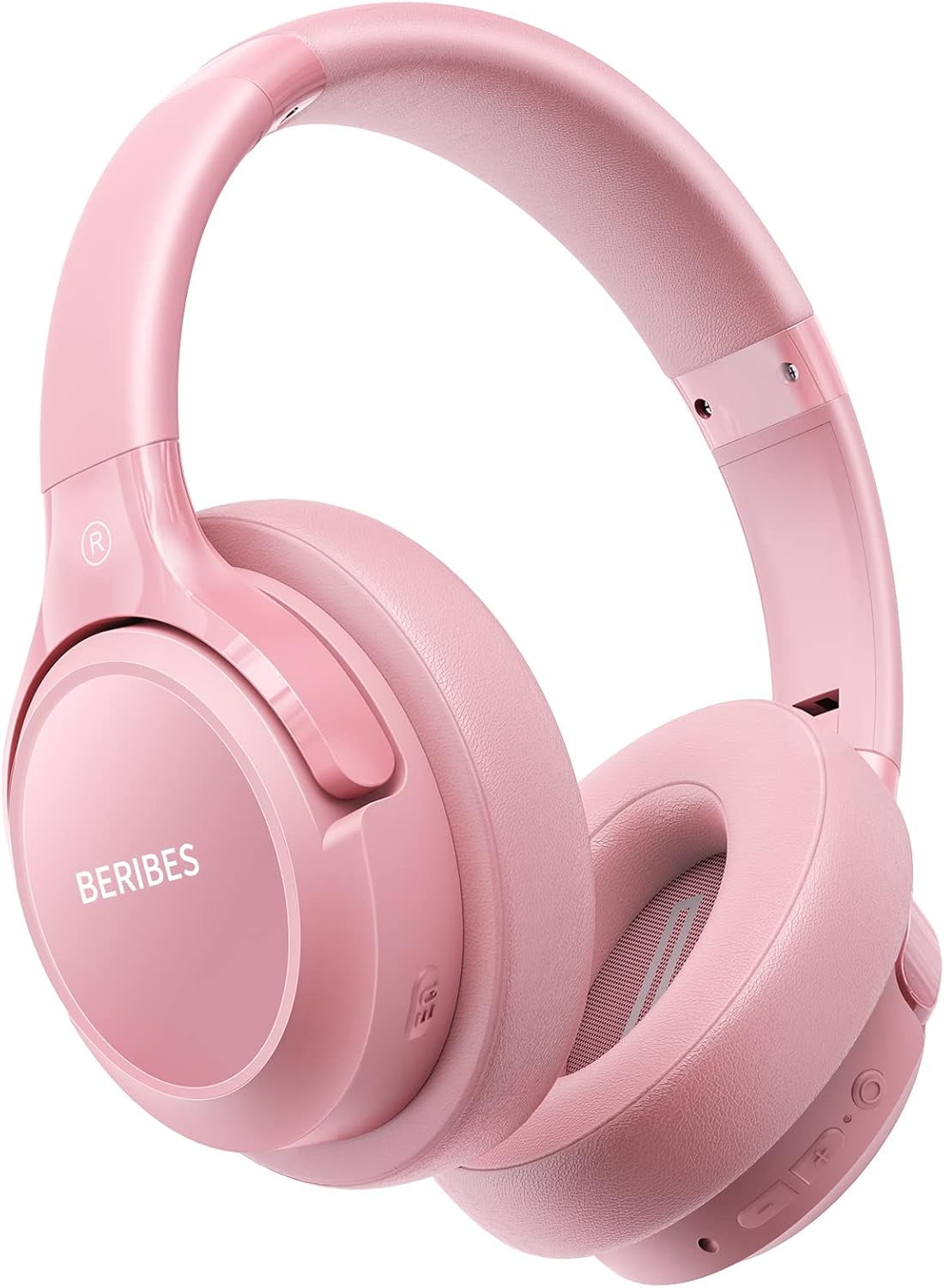 Bluetooth Headphones Over Ear, 65H Playtime and 6 EQ Music Modes Wireless Headphones with Microphone (White)