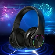 Bluetooth Headphones Over-Ear, Foldable Wireless and Wired Stereo Headset Micro SD/TF, FM for Cell Phone,PC,Soft Earmuffs &Light Weight for Prolonged Wearing,Black