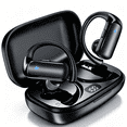 thumbnail image 1 of Wireless Earbuds with Earhooks,90Hrs Playtime & IPX7 Waterproof, Bluetooth Sport Headphones Noise Cancelling Mic, HiFi Stereo over EarBuds for Workout/Running, 1 of 7