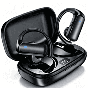 Wireless Earbuds with Earhooks,90Hrs Playtime & IPX7 Waterproof, Bluetooth Sport Headphones Noise Cancelling Mic, HiFi Stereo over EarBuds for Workout/Running