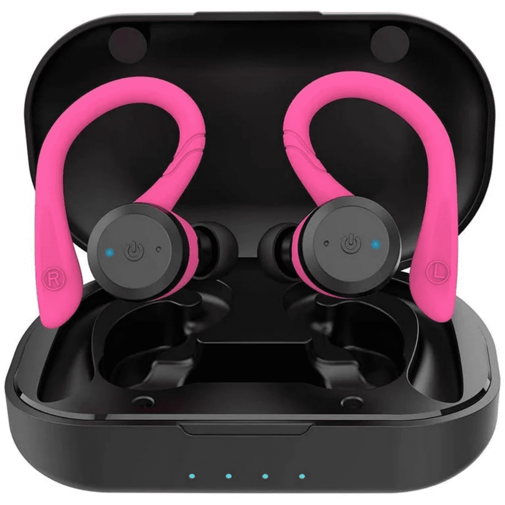 Bluetooth Headphones 4 Mics 100Hrs Playtime 2200mAh Wireless Charging Case Earbuds Sweatproof Waterproof Over Ear Earphones Sports Running Workout Ga
