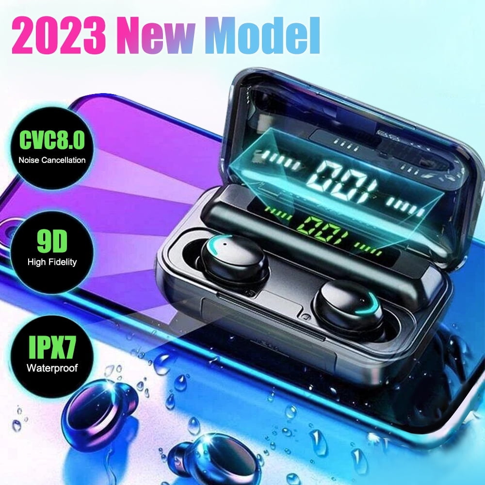 Bluetooth Earbuds with LED Display Wireless Charging Mic Compatible with iPhone Samsung Android Noise Canceling Walmart