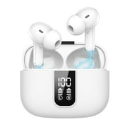 MULISOFT Earbuds Wireless Bluetooth 5.3, Noise Cancelling Earbuds For Phones, Bass Stereo, IP7 waterproof, 41h Playtime, LED Display In Bluetooth Headphones, White