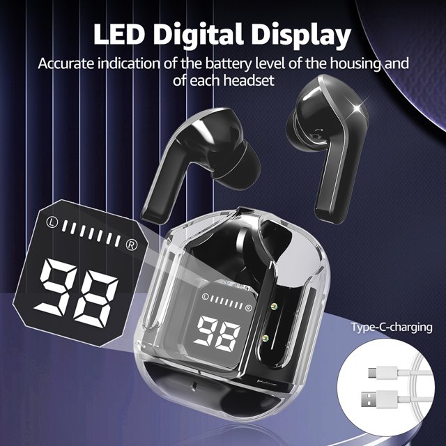 Bluetooth Headphones with Wireless Charging Case,Bluetooth5.1 True