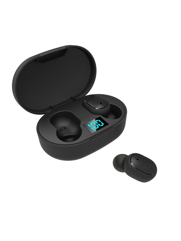 Bluetooth Headphones Wireless Ear Buds Earphones Sport Earbuds with Wireless Charging Case and Microphone Headsets for TV Phone Laptop Smart Watch Black