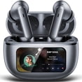thumbnail image 1 of VEAT00L Active Noise Cancelling Wireless Earbuds with Smart Touch Screen, HiFi Stereo Sound, ENC Clear Call Ear Buds, 80H Playtime, IPX7 Waterproof, Transparency Mode，5 EQ for iOS Android, 1 of 9