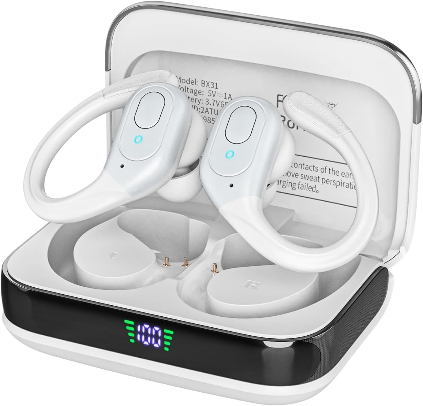 Bluetooth Headphones Wireless Earbuds with 75Hrs Playback, LED Display ...