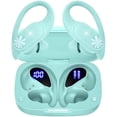 thumbnail image 1 of Bluetooth Headphones Wireless Earbuds 80hrs Playtime Wireless Charging Case Digital Display Sport Ear buds with Earhook Deep Bass IPX7 Waterproof Over-Ear Earphones for Phone Laptop Mint Green, 1 of 1