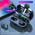 thumbnail image 1 of Bluetooth Headphones Wireless Earbuds 80hrs Playtime Wireless Charging Case Digital Display Sports Ear Buds with Earhook Deep Bass IPX7 Waterproof Over-Ear Earphones for TV Phone Laptop - Black, 1 of 9