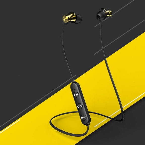 Bluetooth Headphones Wireless Earbuds 80hrs Playtime Wireless Charging Case Digital Display Sports Ear Buds with Earhook Deep Bass IPX7 Waterproof Over-Ear Earphones for TV Phone Laptop - Gold