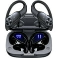 thumbnail image 1 of Bluetooth Headphones Wireless Earbuds 80hrs Playtime Wireless Charging Case Digital Display Sports Ear Buds with Earhook Deep Bass IPX7 Waterproof Over-Ear Earphones for TV Phone Laptop Black, 1 of 4