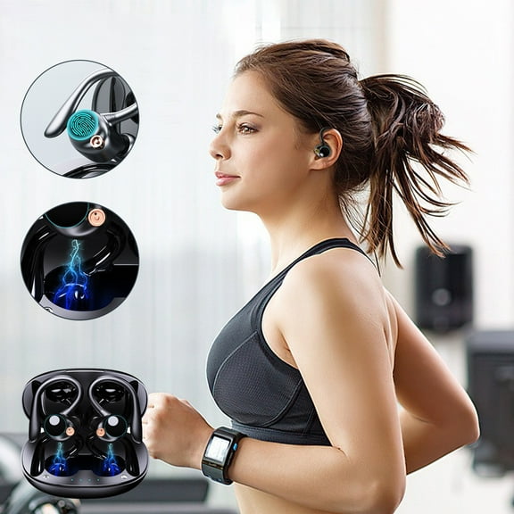 Bluetooth Headphones Wireless Earbuds Bluetooth 5.2+EDR|ENC+ANC Noise Cancelling Headphones Sports Earphones With Microphone For Calls EarbudsNH090