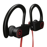 Bluetooth Headphones, Wireless Earbuds for Running, Noise Cancelling Headsets for Workout, Sports Earphones Bluetooth 4.1 with Mic, Waterproof Sports Ear Buds for Gym Jogging-Red
