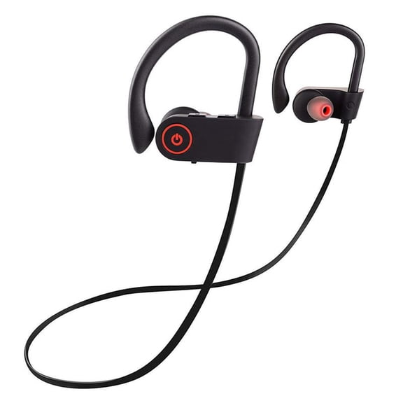 Bluetooth Headphones, Wireless Earbuds V5.0 IPX7 Waterproof Noise Cancelling Headsets, Richer Bass & HiFi Stereo Sports Earphones 8 Hours Playtime Running Headphones-Black