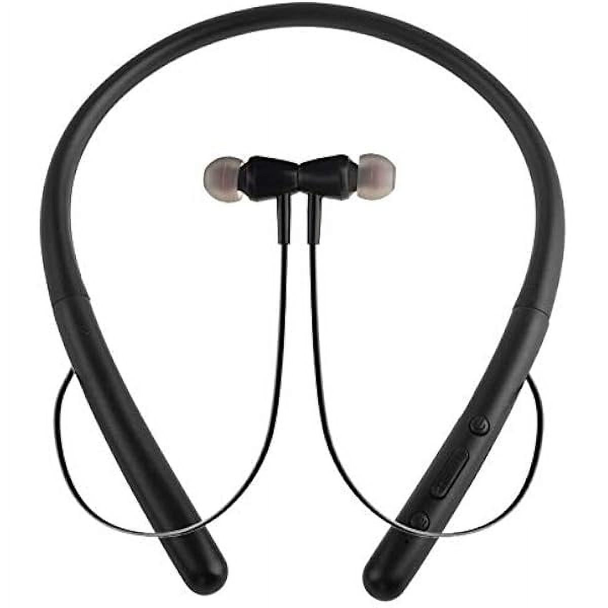 Bluetooth Headphones Wireless Neckband Bluetooth 5.0 Headset with 20 H Playtime, 10 mm Drivers, Magnetic Earbuds, Crystal-Clear Voice and Noise Cancelling Mic, Sweatproof and Lightweight (Black)