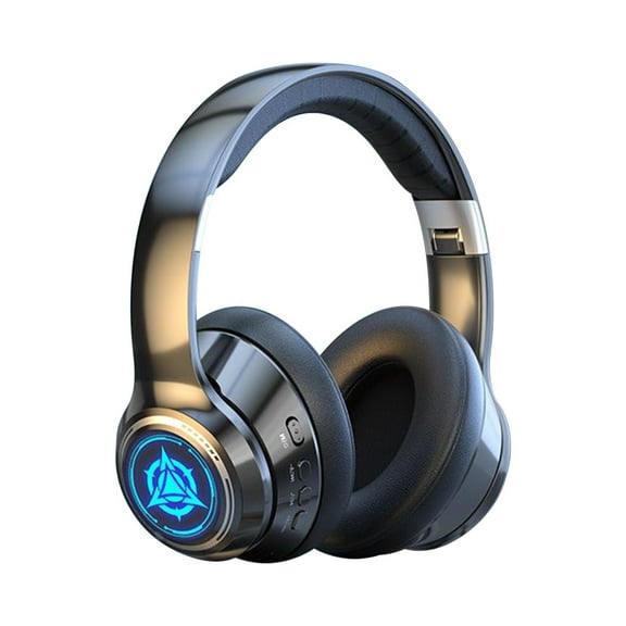 Bluetooth Headphones With RGB Breathing Light Wireless Over Ear Headset 500mAh Battery Black 1 Count
