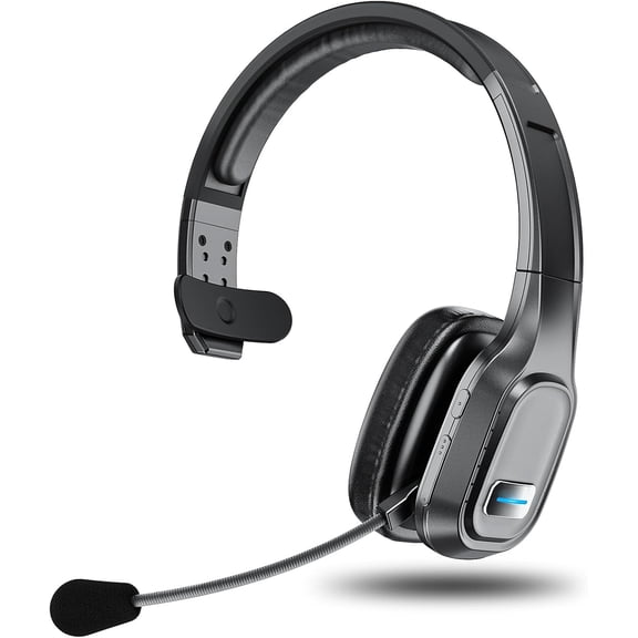 Bluetooth Headset, 60Hrs Working Time with Noise Canceling, Trucker Wireless Headset with Mic & Mute, Voice Control, Bluetooth Headphones Multipoint for Truck Driver, Office, CallCenter, Phone/PC