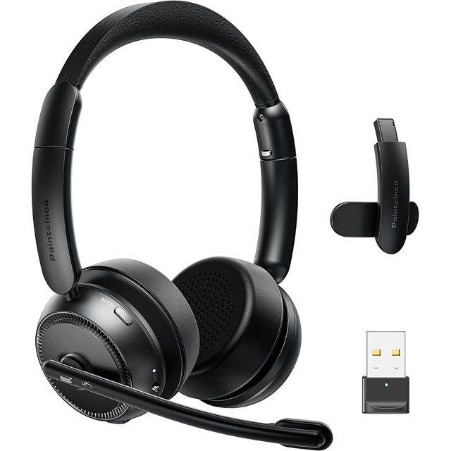 Wireless Bluetooth Headset with AI Noise Canceling Mic for PC, Gaming