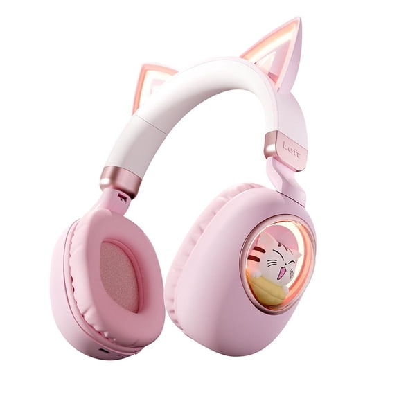Bluetooth Headset Kids Headphones Cute Ear Design Foldable Headphones Lights Headset Pet With Cute Cartoon LED