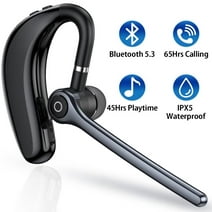 Bluetooth Headset with Mic Wireless Earpiece,ABCPOW in-Ear Business Earphones Earbuds Noise Cancelling Trucker Bluetooth Headset 5.3 with Mirophone for Cell Phone,iPhone,Truckers,Driver