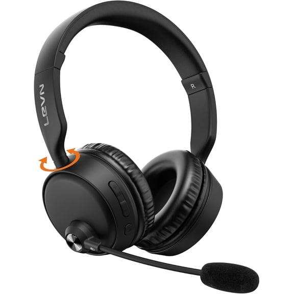 Bluetooth Headset with Microphone, 60 Hrs Working Time Dual Connection Headphones Mic, Wireless Mic for Work/Video Meetings/Phone/Call Center/PC/Music/Zoom/Teams