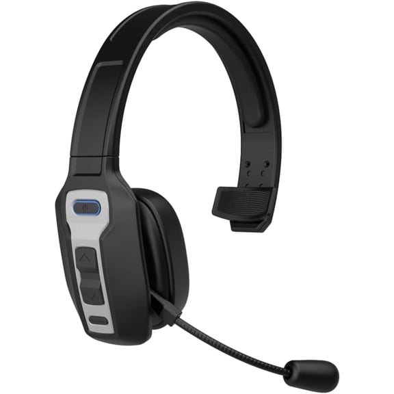 Bluetooth Headset with Microphone, Noise Cancelling On Ear Headphones with Mute Button, 60 Hour Battery Life for Trucker Work PC Call Center Meeting Office, 1-Pack