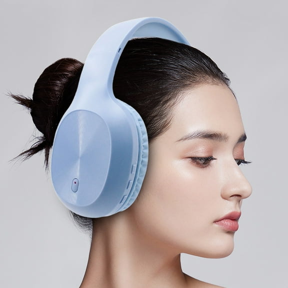 Bluetooth Headset with Microphone, Wireless 5.3 Headset, 10H Working Time, Noise Cancelling, Foldable, Adjustable Ear Cups, Stereo Sound, Support Bluetooth/Plug-in Card/Audio Cable Playback