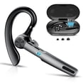 thumbnail image 1 of Bluetooth Headset, Single-Ear Bluetooth Earpiece with ENC Mic with HiFi Stereo Sound, 72 Hours Talking Time Wireless Headset V5.3 with 400mAh Charging Case for iOS Android Cell Phones, Black, 1 of 8
