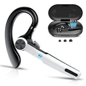 Bluetooth Headset, Single-Ear Bluetooth Earpiece with ENC Mic with HiFi Stereo Sound, 72 Hours Talking Time Wireless Headset V5.3 with 400mAh Charging Case for iOS Android Cell Phones, White