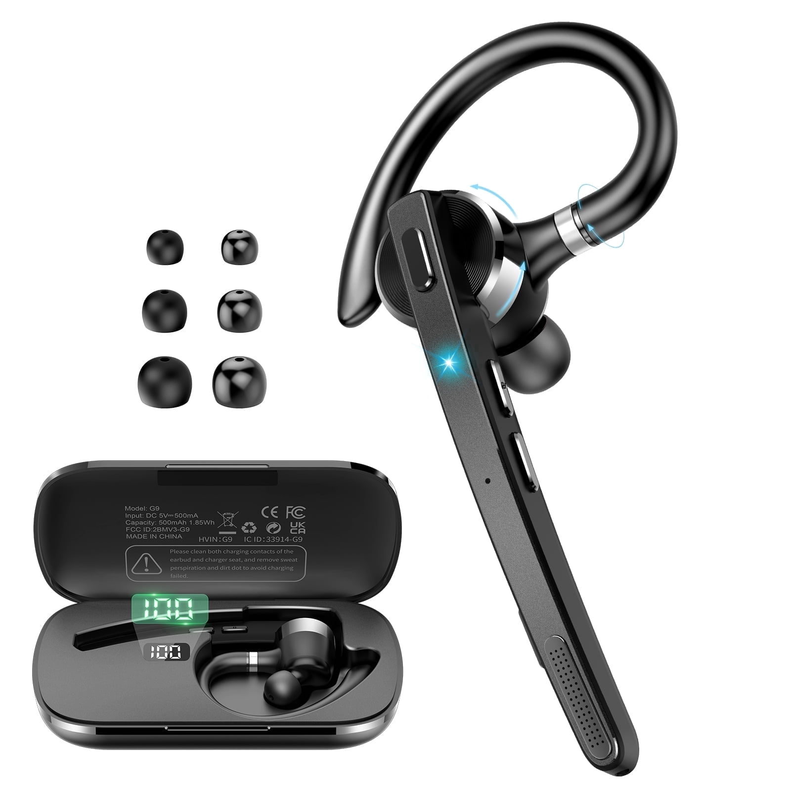 Motorola, In-Ear Bluetooth Mono Headset HK385, Black, Up to 7H
