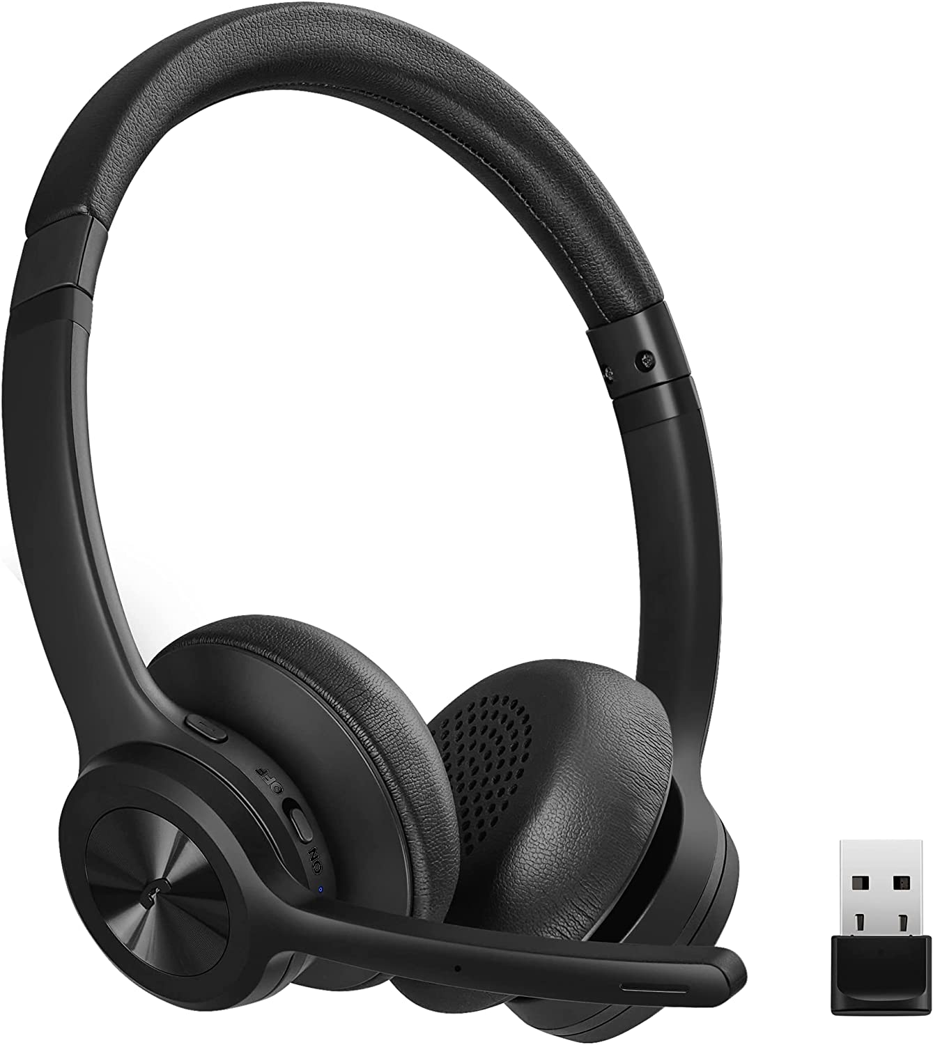 Bluetooth Headset V5.2 with Adapter, Wireless Headphones with Noise