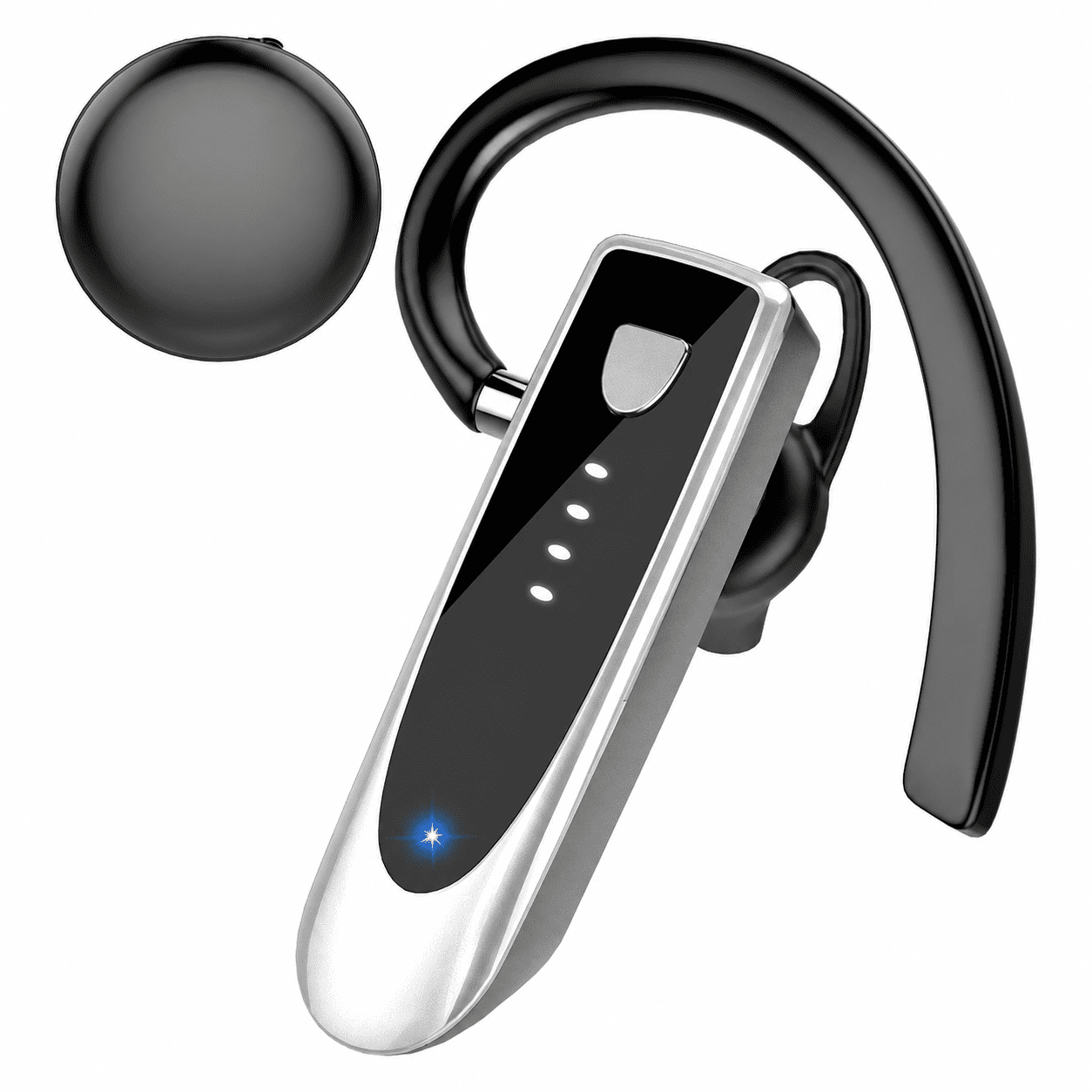 Bluetooth Headset V5.4, Single-Ear Wireless Earpiece with ENC Noise Canceling Mic, 20Hrs Call Time Handsfree Wireless Earbuds, 180 Hrs Standby Time Headphones for iOS Android /Office/Drivin