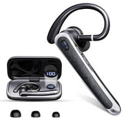 Bluetooth Headset V5.4, Wireless Bluetooth Earpiece, 65H Talk Time with LED Charging Case, Hands Free Noise Canceling Headphones, Wireless Headset with Mute Button for Cell Phones/Trucker/Home/Office