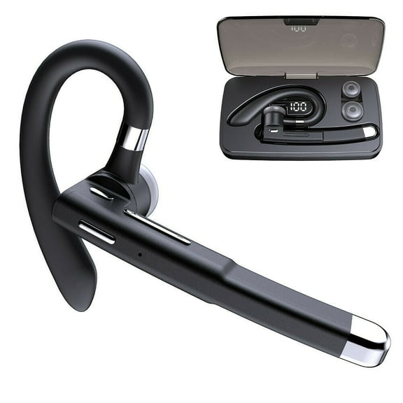 Bluetooth Headset, Wireless Bluetooth 5.0 Earpiece for Cell Phones, In-Ear Hands Free Business Headphone w/ Mic and Charging Case, Noise Cancelling for Driving, Compatible w/ iPhone Android Phones