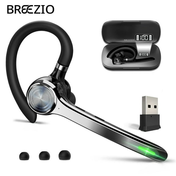 Bluetooth Headset, Wireless Bluetooth Earpiece with 500mAh Charging Case 72Hrs Talking Time, Built-in Mic for iOS Android Cell Phones, Wireless Headset V5.4 Hand-Free Headphones for Trucker/Office
