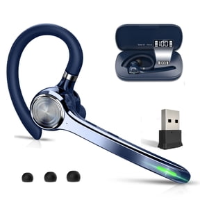 Bluetooth Headset, Wireless Bluetooth Earpiece with 500mAh Charging Case 72Hrs Talking Time, Built-in Mic for iOS Android Cell Phones, Wireless Headset V5.4 Hand-Free Headphones for Trucker/Office