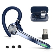 Bluetooth Headset, Wireless Bluetooth Earpiece with 500mAh Charging Case 72Hrs Talking Time, Built-in Mic for iOS Androi