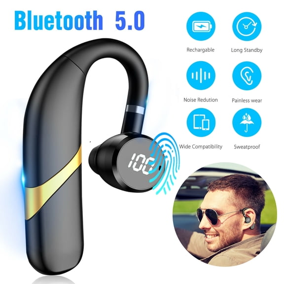 Bluetooth Headset Wireless Bluetooth Earpiece-Compatible with Android/iPhone/Smartphones/Laptop-48 Hrs Playing Time V5.2 Bluetooth Earbuds Wireless Headphones with Noise Cancelling