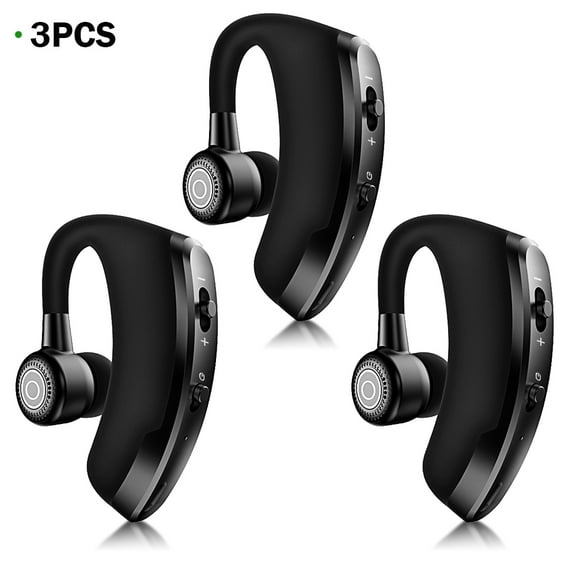 Bluetooth Headset Wireless Earpiece 4.1 Business Earphone 20 Hours Playtime Noise Cancelling Earbud with Mic Rotating Headphone Compatible Cell Phone iPhone X 8 7 Plus Samsung Android (3pcs Black)