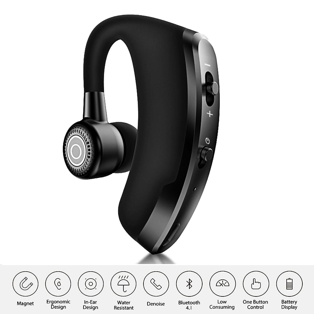 Bluetooth Headset, Wireless Earpiece V4.1 Ultralight Hands Free Business Earphone with Mic for Business/Office/Driving
